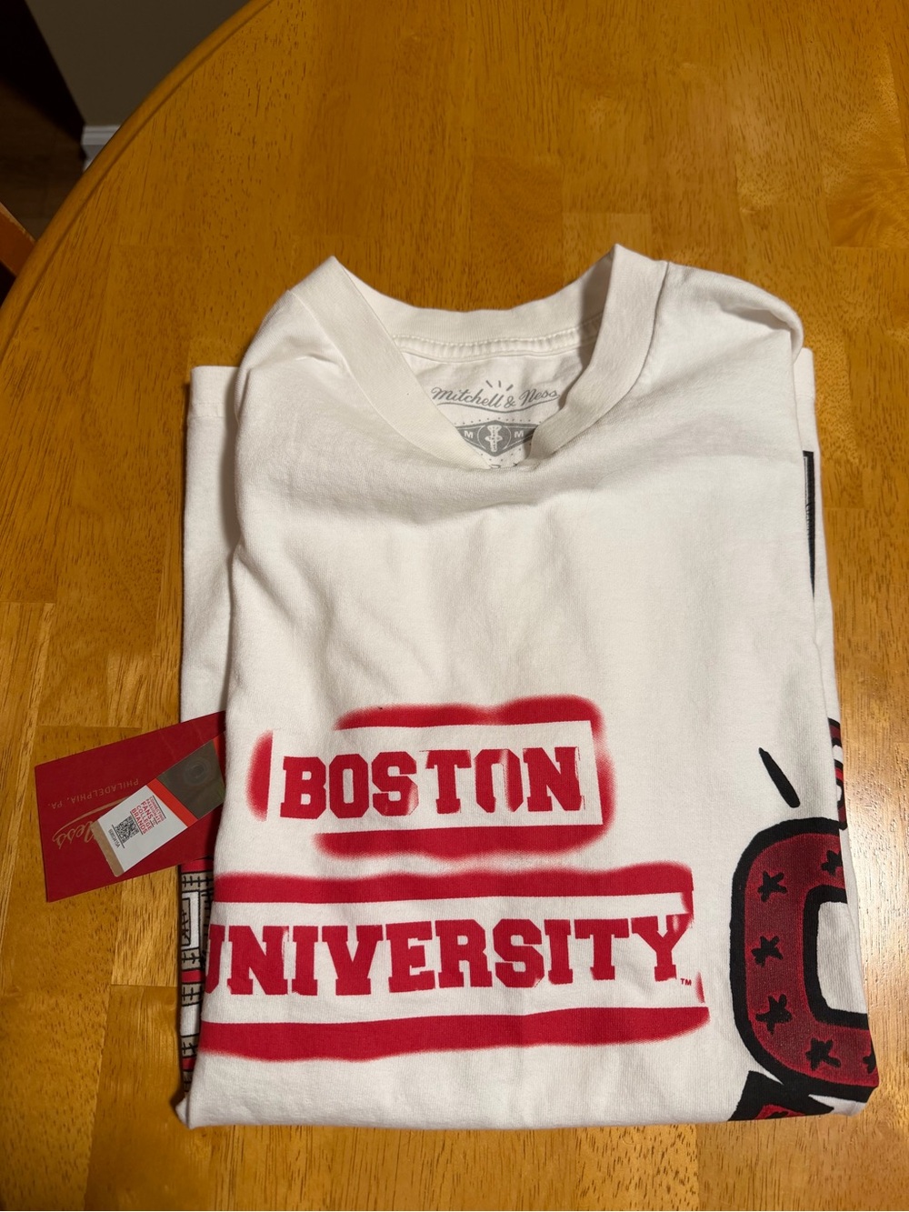 Travis Scott Cactus Jack x Mitchell & Ness Boston University Handdrawn Tee  M